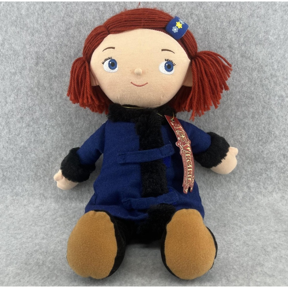 Yes Virginia Doll 15" There Is a Santa Claus Red Hair Blue Coat Macys Toy‎ Plush
